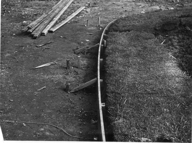 Photograph - Black and white print, E.M. Gibson, Creating New Path, 1947