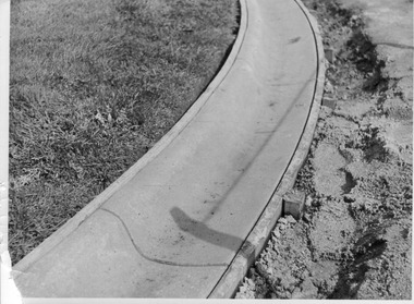 Photograph - Black and white print, E.M. Gibson, Detail of Curb Construction, 1947