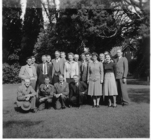 Photograph - Black and white print, E.M. Gibson, Staff Group 1947, 1947