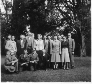 Photograph - Black and white print, E.M. Gibson, Staff Group 1947, 1947