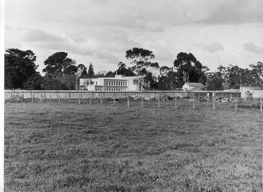 Photograph - Black and white print, E.M. Gibson, Rear View of Administration Building, 1948