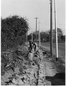Photograph - Black and white print, E.M. Gibson, Rock Wall Swan Street, 1948