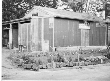 Photograph - Black and white print, E.M. Gibson, Pasture Branch Equipment Shed, c. 1951