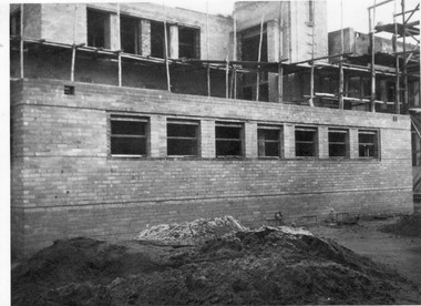 Photograph - Black and white print, E.M. Gibson, Administration Building Under Construction, July 1947