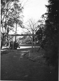 Photograph - Black and white print, E.M. Gibson, Garden View, Early August 1947