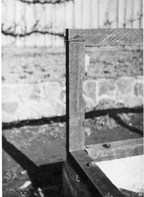 Photograph - Black and white print, E.M. Gibson, Detail of Construction of Seedling Frames, August 1947