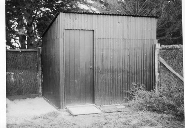 Photograph - Black and white print, E.M. Gibson, Tool Shed, Early September 1947