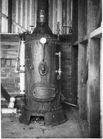 Photograph - Black and white print, E.M. Gibson, Soil Sterilizer Boiler, April 947