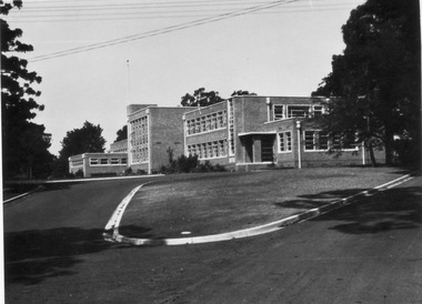 Photograph - Black and white print, E.M. Gibson, Administration Building, Late 1940s