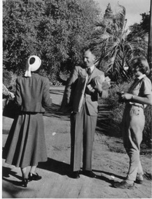 Photograph - Black and white print, E.M. Gibson, Hazel Bennett and Husband and Grace Fraser, Late 1940s