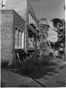 Photograph - Black and white print, E.M. Gibson, Construction of Administration Building, 30 March 1948