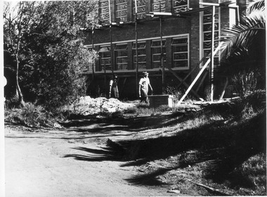 Photograph - Black and white print, E.M. Gibson, Construction of Administration Building, 30 March 1948