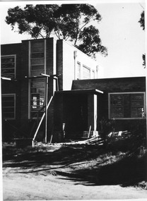 Photograph - Black and white print, E.M. Gibson, Construction of Administration Building, 30 March 1948