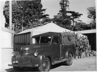 Photograph - Black and white print, E.M. Gibson, College Transport, 30 March 1948