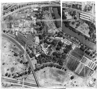 Photograph - Black and white print, College and Grounds, c. 1990