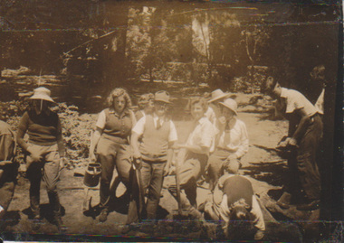 Photograph - Sepia print, Students and Staff Working in the Gardens, 1938-1944