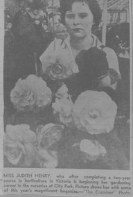 Photograph - Black and white prints, The Examiner, Miss Judith Henry, Knit One, Purl a Couple, Sharpening Up, 1947-1949