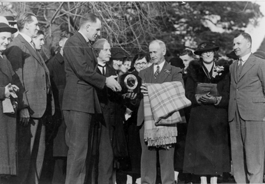 Photograph - Black and white print, A.P. Winzenried, George Russ's Retirement, 1936
