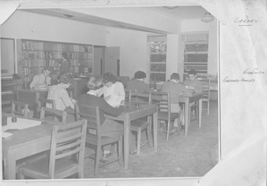 Photograph - Black and white print, Library, c. 1951