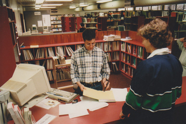 Photograph - Colour print, Mark MacNamara in the Library, 1980-1990
