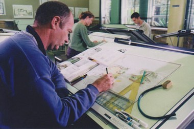 Photograph - Colour print, Students Drawing Garden Designs, Unknown