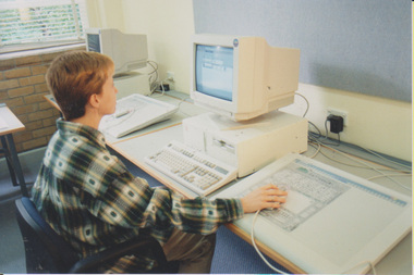 Photograph - Colour print, Student Using a Computer