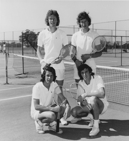 Photograph - Black and white print, Tennis Team, 18 January 1973