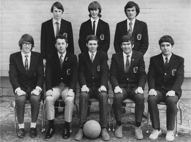 Photograph - Black and white print, Information Branch Victorian Department of Agriculture, Basketball Team 1970, 1970-1973