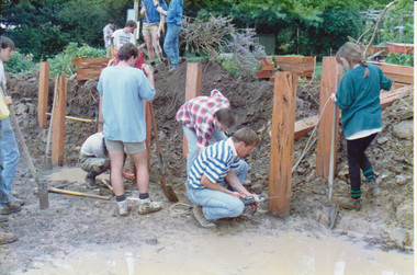 Photograph - Colour prints, AGFA, Construction of Sunken Garden, 1984