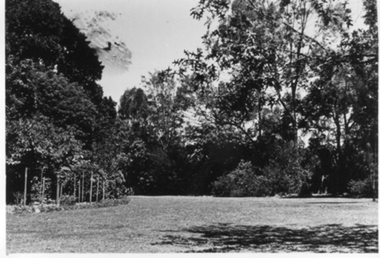 Photograph - Black and white photograph, E.M. Gibson, Croquet Lawn, March/April 1942