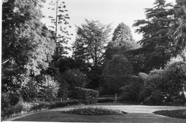 Photograph - Black and white photograph, E.M. Gibson, Garden View, Early 1940's