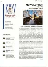 Newsletter, Verna Rieschild, Oaks, Flowering Apples & Stonework, September 2025