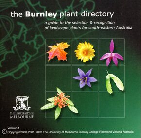 Photograph - CD, The University of Melbourne, The Burnley Plant Directory, 1996-2002