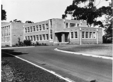 Photograph - Black and white photograph, E.M. Gibson, Administration  Building, Late 1940s