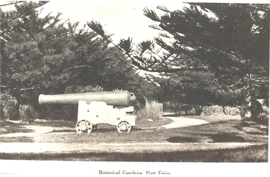 Cannon on carriage situated in the Botanical Gardens