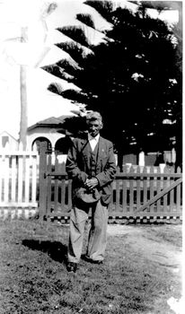 Jim Mason standing on the nature strip outside his home