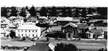 Aerial view of Braim House Methodist  Church and it's Manse with sunday school in background