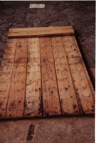 Wooden door, lying flat