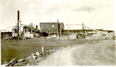Large building housing machinery for making cement