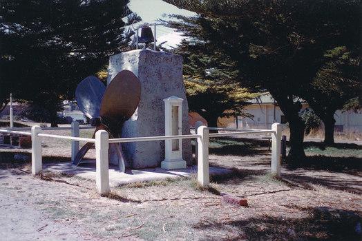 S.S.Casino memorial showing propeller and barometer