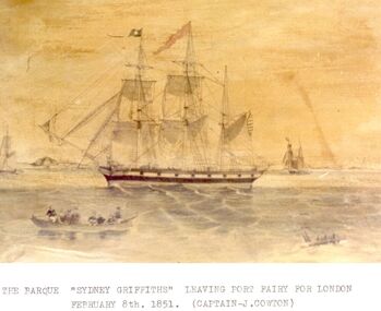 Photograph, Barque Sydney Griffiths, 1851