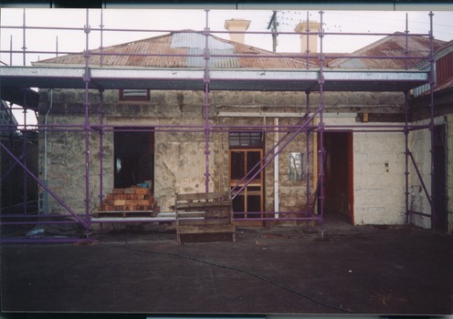 Renovation to the back of the building with scaffolding in place