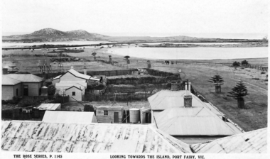Panoramic photograph of the Moyne river and Griffith island in the background