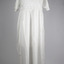 Long white cotton nightgown embroidered round necked bodice with lace