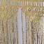 Detail of macrame knots that are used to make the mantelpiece edging