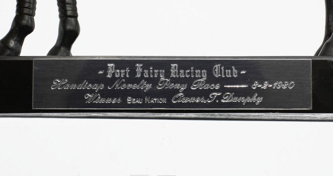 close up of plaque on the plinth