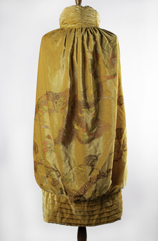 Back of velvet cape showing dragon clearly