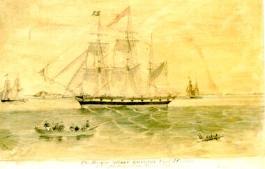 Painting - painting, Watercolour, Elsbee?, The Barque Sydney Griffiths, c.1850