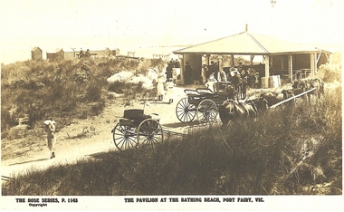 Postcard, The Rose Series / The Rose Stereographs, The Pavillion at the Bathing Beach Port Fairy Vic
