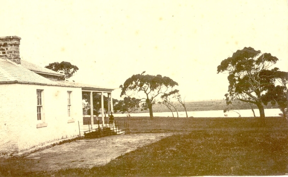The side wall of Boodcarra Station homestead and the view to the ‘Goose Lagoon’ swamp
